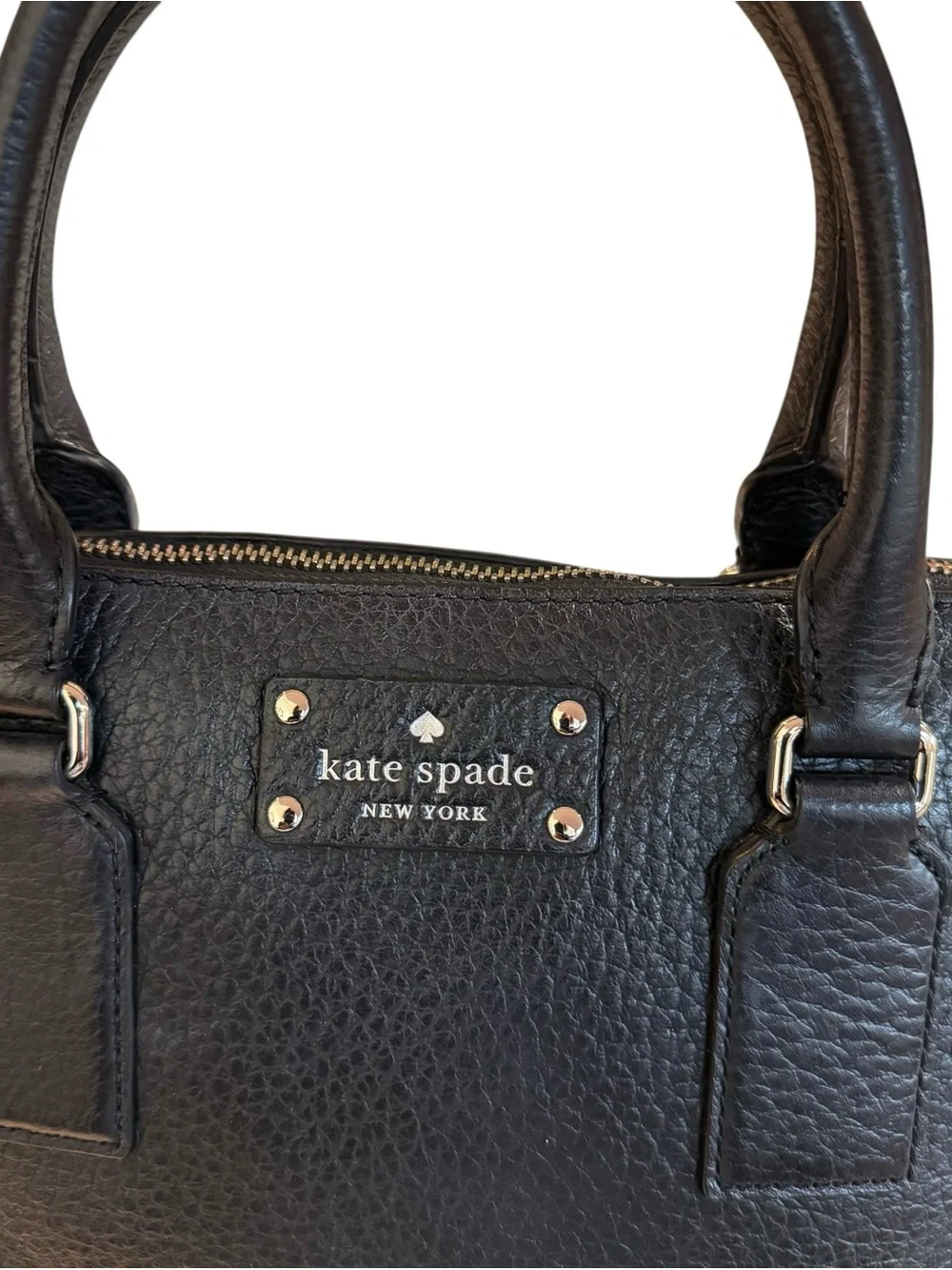 kate spade Bay Street Small Black Rachelle Pebbled Leather Dome Satchel